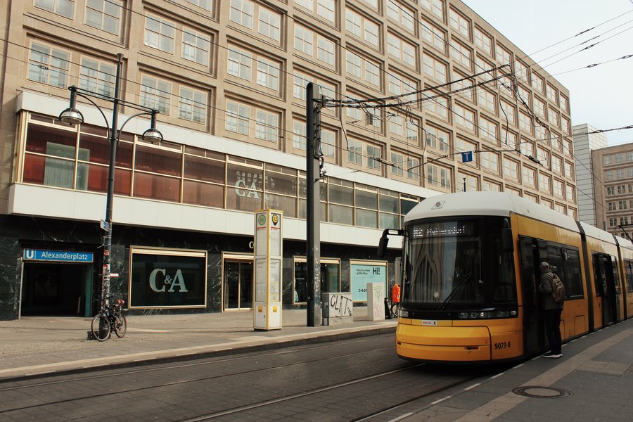 A BVG tram waiting at Alexanderplatz, Berlin