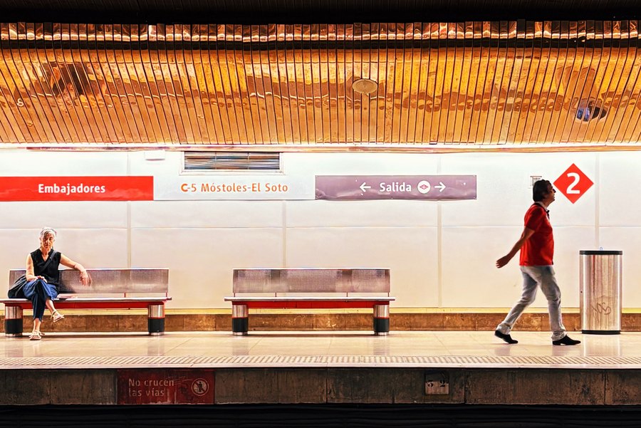 A platform at Embajadores Metro station in Madrid
